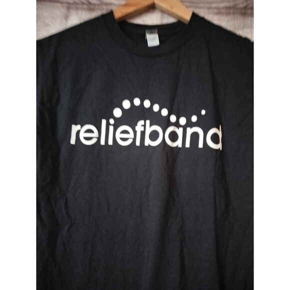 Reliefband Small Black Unisex Brand Logo T Shirt - Picture 2 of 4